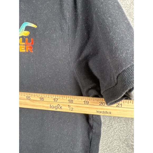 Hollister Mens Black Polo Shirt With Embroidered Logo Size L Short Sleeve Cotton - Picture 6 of 7
